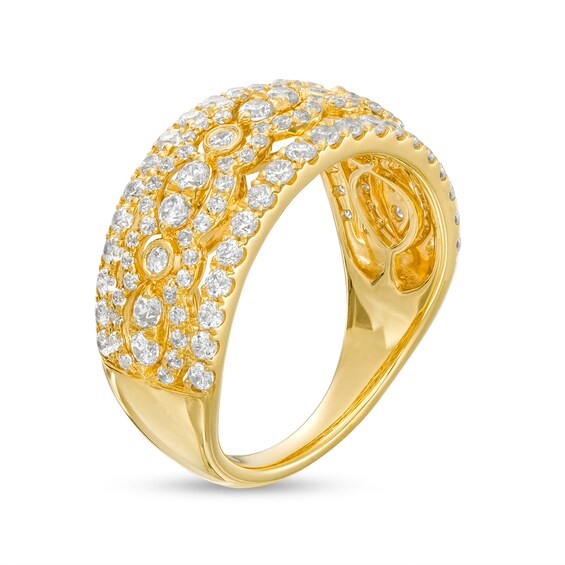1 CT. T.w. Diamond Multi-Row Art Deco Anniversary Band in 14K Gold