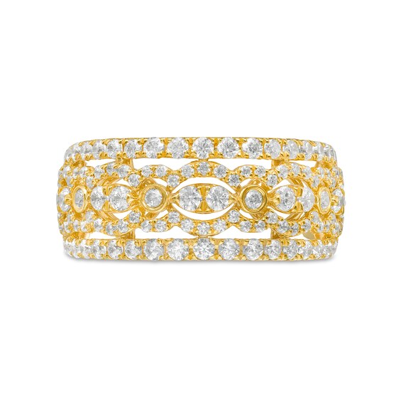 1 CT. T.w. Diamond Multi-Row Art Deco Anniversary Band in 14K Gold
