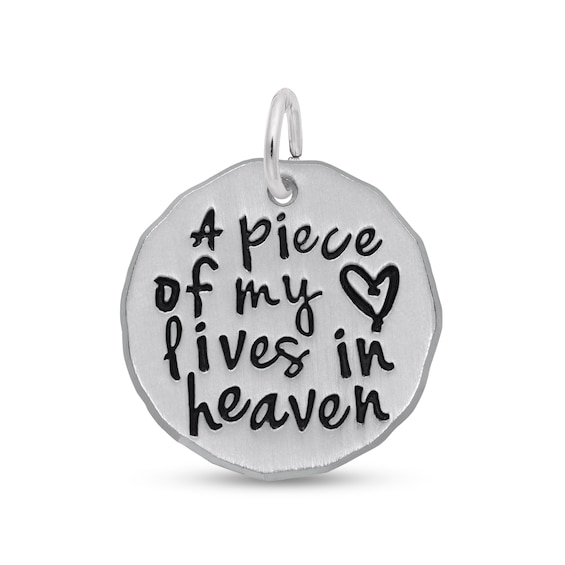 Rembrandt CharmsÂ® "A piece of my heart lives in heaven." Disc in Sterling Silver