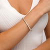 Thumbnail Image 2 of 1 CT. T.W. Baguette and Round Diamond Criss-Cross Bangle in 10K White Gold
