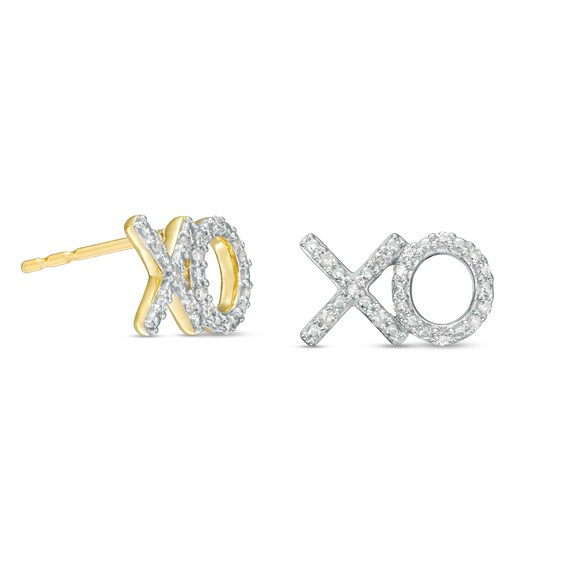 1/8 CT. T.w. Diamond "Xo" Stud Earrings in 10K Gold