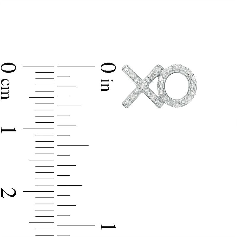Main Image 3 of 1/8 CT. T.W. Diamond "XO" Stud Earrings in 10K Gold