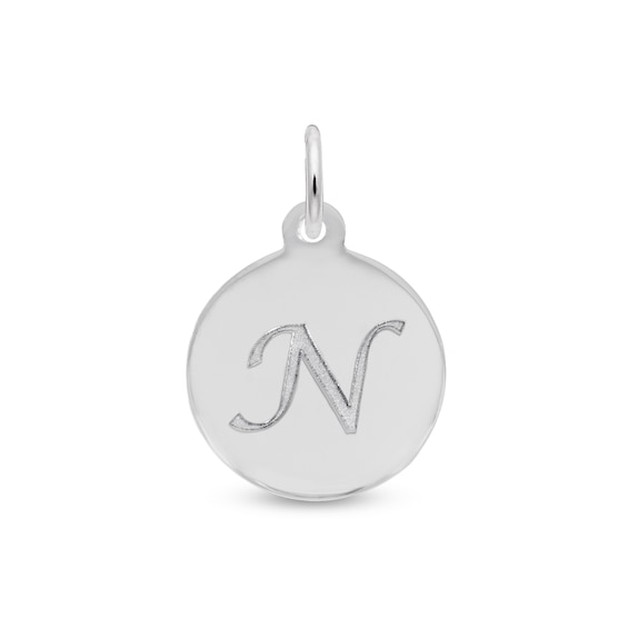 Rembrandt CharmsÂ® Letter "N" Disc in Sterling Silver