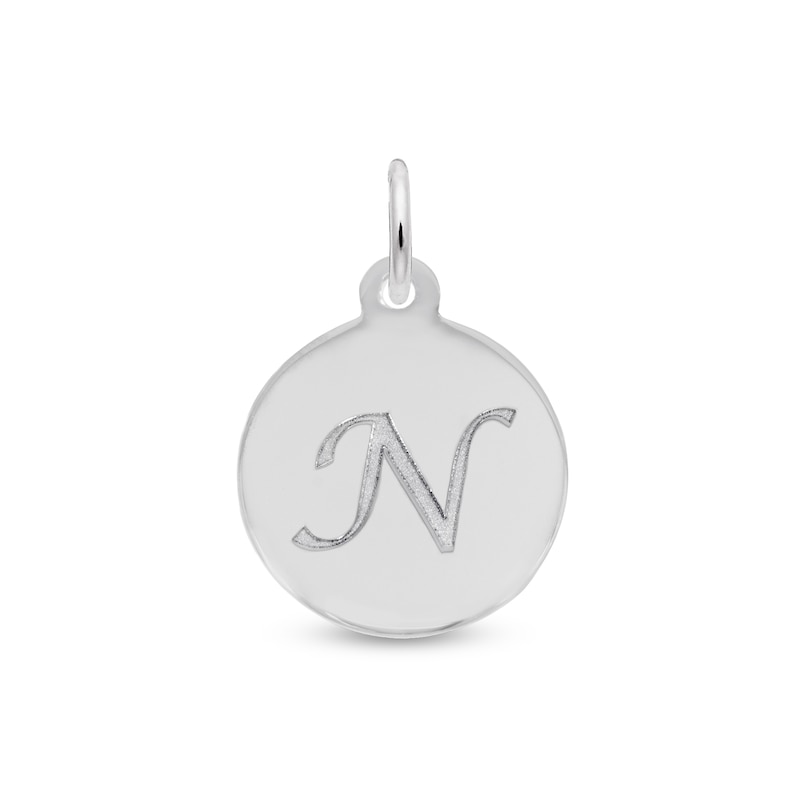 Main Image 1 of Rembrandt Charms® Letter "N" Disc in Sterling Silver