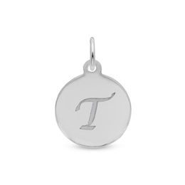 Rembrandt Charms® Letter "T" Disc in Sterling Silver