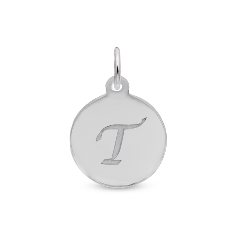 Main Image 1 of Rembrandt Charms® Letter "T" Disc in Sterling Silver