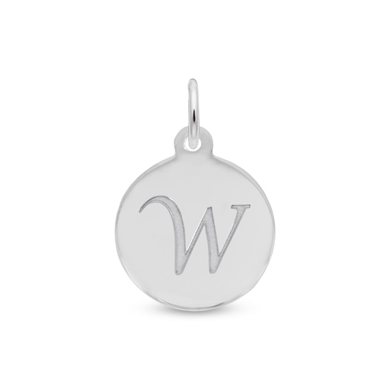 Rembrandt Charms® Letter "W" Disc in Sterling Silver
