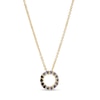 Thumbnail Image 1 of Blue Sapphire Ombre Open Circle Pendant in Sterling Silver with 14K Gold Plate