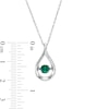 Thumbnail Image 2 of 4.5mm Lab-Created Emerald and White Lab-Created Sapphire Teardrop Pendant in Sterling Silver