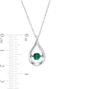 Thumbnail Image 1 of 4.5mm Lab-Created Emerald and White Lab-Created Sapphire Teardrop Pendant in Sterling Silver