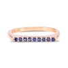 Thumbnail Image 3 of Blue Sapphire Bar Ring in 10K Rose Gold - Size 7