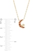 Thumbnail Image 1 of Orange Sapphire and Diamond Accent Crescent Moon and Star Pendant in 10K Gold – 16.5"