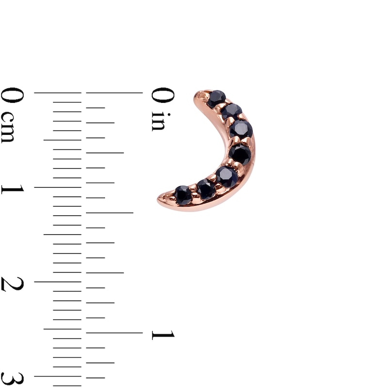 Main Image 2 of Blue Sapphire Six Stone Crescent Moon Stud Earrings in 10K Rose Gold