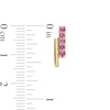 Thumbnail Image 2 of Pink Sapphire Double Bar Stud Earrings in 10K Gold