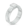 Thumbnail Image 2 of Men's 3/4 CT. Square-Cut Diamond Solitaire Wedding Band in Platinum
