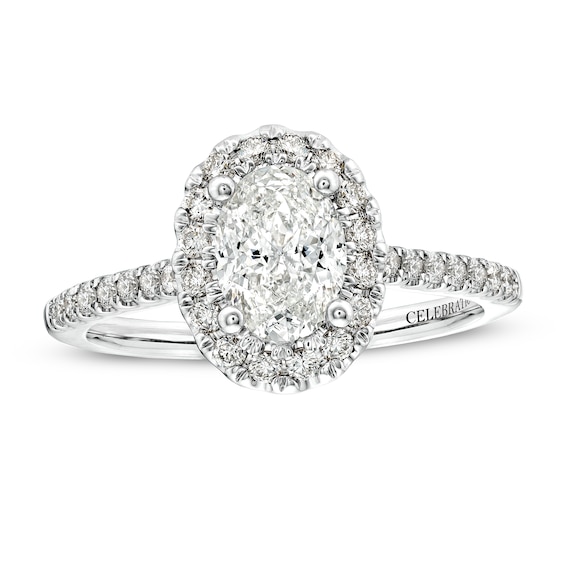 Celebration Infiniteâ¢ 1-1/2 CT. T.w. Certified Oval Diamond Frame Engagement Ring in 14K White Gold (I/Si2)