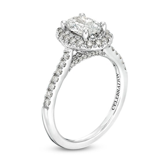 Celebration Infiniteâ¢ 1-1/2 CT. T.w. Certified Oval Diamond Frame Engagement Ring in 14K White Gold (I/Si2)