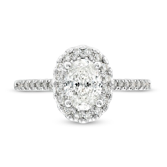 Celebration Infiniteâ¢ 1-1/2 CT. T.w. Certified Oval Diamond Frame Engagement Ring in 14K White Gold (I/Si2)