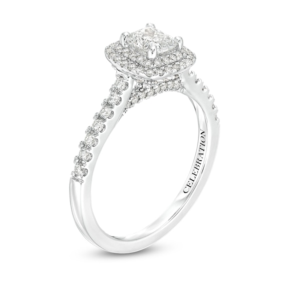 Celebration Infiniteâ¢ 1 CT. T.w. Certified Cushion-Cut Diamond Frame Engagement Ring in 14K White Gold (I/Si2)
