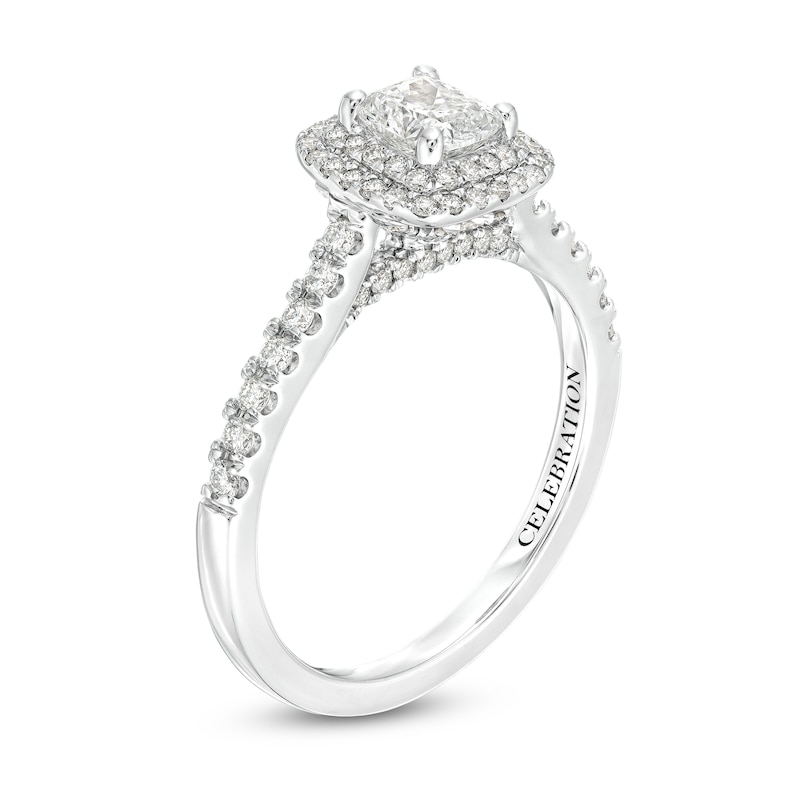 Celebration Infinite™ 1 CT. T.W. Certified Cushion-Cut Diamond Frame Engagement Ring in 14K White Gold (I/SI2)