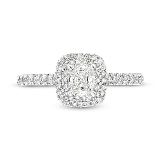 Celebration Infiniteâ¢ 1 CT. T.w. Certified Cushion-Cut Diamond Frame Engagement Ring in 14K White Gold (I/Si2)