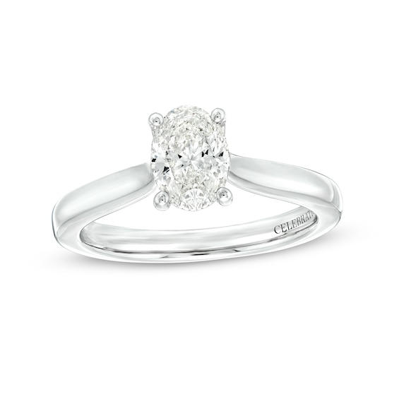 Celebration Infiniteâ¢ 1 CT. Certified Oval Diamond Solitaire Engagement Ring in 14K White Gold (I/Si2)