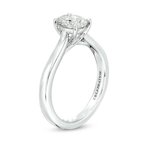 Celebration Infiniteâ¢ 1 CT. Certified Oval Diamond Solitaire Engagement Ring in 14K White Gold (I/Si2)