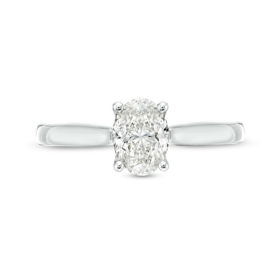 Celebration Infiniteâ¢ 1 CT. Certified Oval Diamond Solitaire Engagement Ring in 14K White Gold (I/Si2)