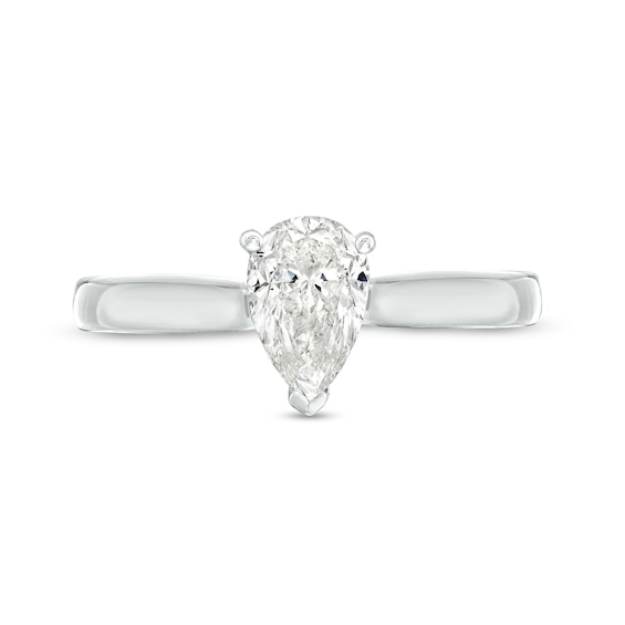 Celebration Infinteâ¢ 1 CT. Certified Pear-Shaped Diamond Solitaire Engagement Ring in 14K White Gold (I/Si2)