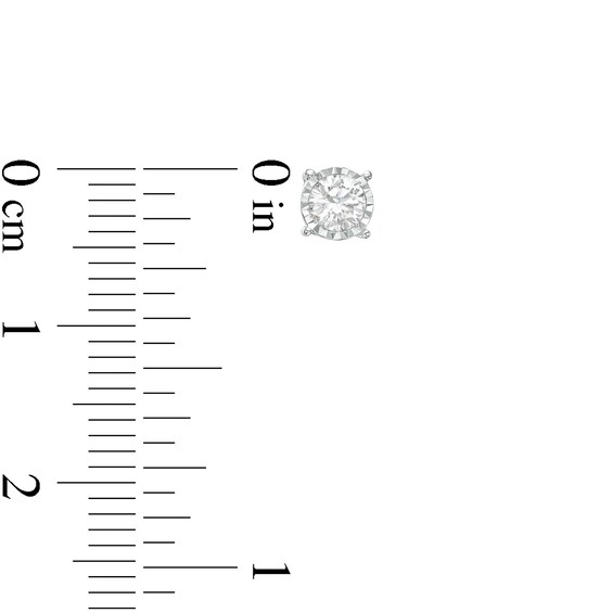 1/2 CT. T.w. Diamond Hidden Accent Solitaire Stud Earrings in 10K White Gold