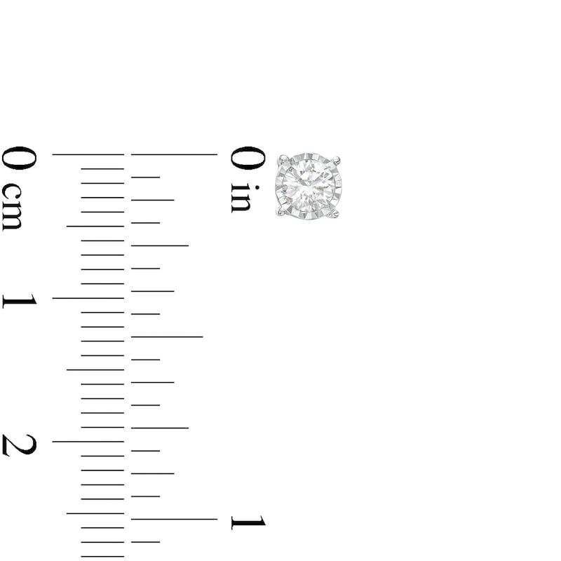 Main Image 4 of 1/2 CT. T.W. Diamond Hidden Accent Solitaire Stud Earrings in 10K White Gold