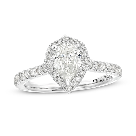 Celebration Infiniteâ¢ 1-3/8 CT. T.w. Certified Pear-Shaped Diamond Frame Engagement Ring in 14K White Gold (I/Si2)