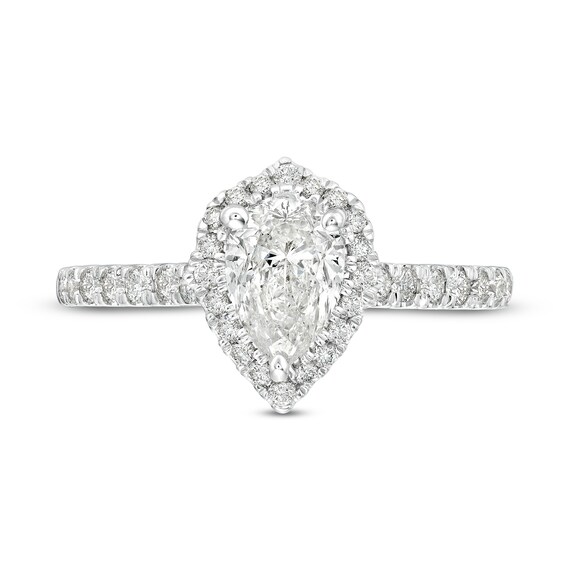 Celebration Infiniteâ¢ 1-3/8 CT. T.w. Certified Pear-Shaped Diamond Frame Engagement Ring in 14K White Gold (I/Si2)