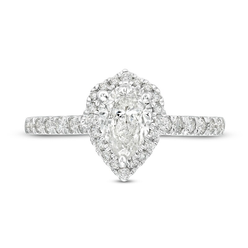 Celebration Infinite™ 1-3/8 CT. T.W. Certified Pear-Shaped Diamond Frame Engagement Ring in 14K White Gold (I/SI2)