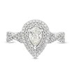 Thumbnail Image 4 of Celebration Infinite™ 1-3/8 CT. T.W. Certified Pear-Shaped Diamond Double Frame Engagement Ring in 14K White Gold (I/SI2)