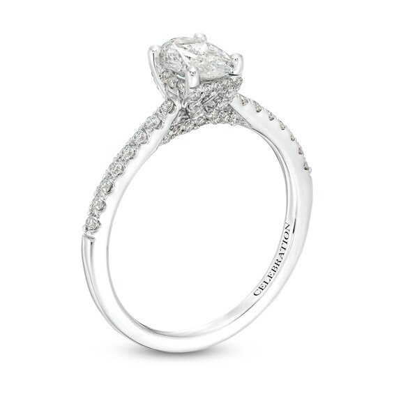 Celebration Infiniteâ¢ 1 CT. T.w. Certified Oval Diamond Solitaire Engagement Ring in 14K White Gold (I/Si2)