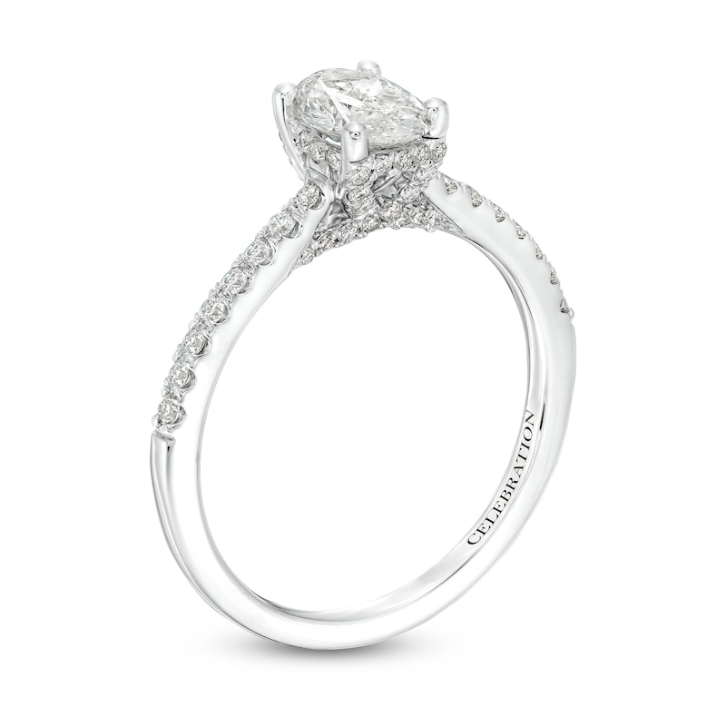 Main Image 3 of Celebration Infinite™ 1 CT. T.W. Certified Oval Diamond Solitaire Engagement Ring in 14K White Gold (I/SI2)