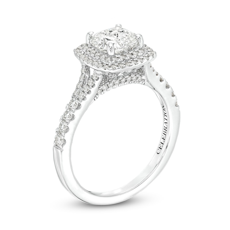 Celebration Infinite™ 1-5/8 CT. T.W. Certified Cushion-Cut Diamond Frame Engagement Ring in 14K White Gold (I/SI2)