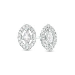 3/8 CT. T.W. Marquise Diamond Open Frame Stud Earrings in 10K White Gold