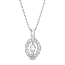 1/5 CT. T.W. Marquise Diamond Open Frame Pendant in 10K White Gold