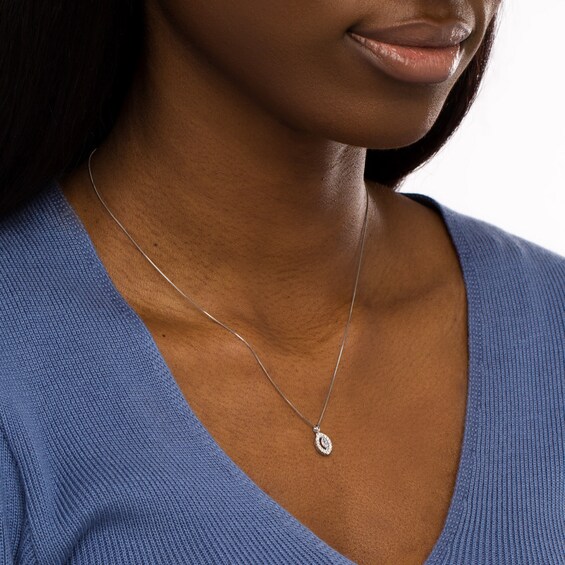 1/5 CT. T.w. Marquise Diamond Open Frame Pendant in 10K White Gold