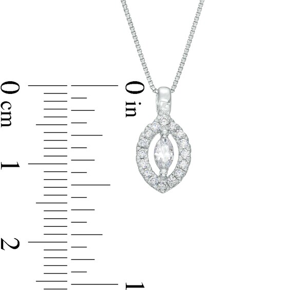 1/5 CT. T.w. Marquise Diamond Open Frame Pendant in 10K White Gold