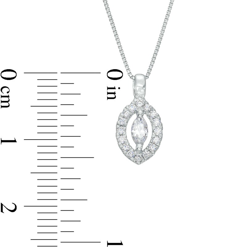 1/5 CT. T.W. Marquise Diamond Open Frame Pendant in 10K White Gold