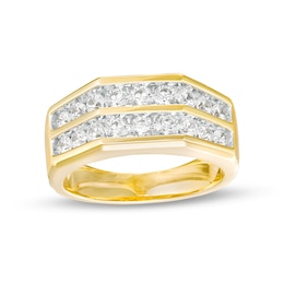 1-1/2 CT. T.W. Diamond Double Row Wedding Band in 10K Gold