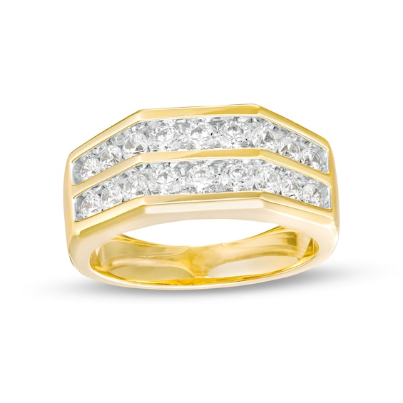 1-1/2 CT. T.w. Diamond Double Row Wedding Band in 10K Gold
