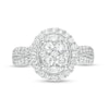 Thumbnail Image 4 of 1-1/4 CT. T.W. Oval-Shaped Multi-Diamond Frame Multi-Row Engagement Ring in 14K White Gold (I/I2)