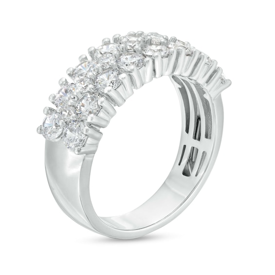 3 CT. T.w. Diamond Double Row Wedding Band in 10K White Gold