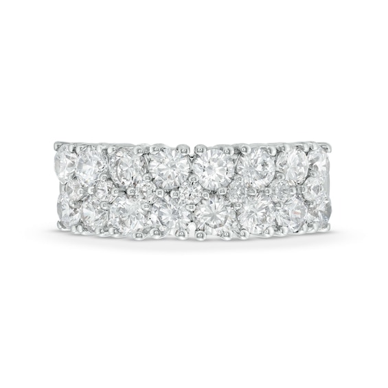 3 CT. T.w. Diamond Double Row Wedding Band in 10K White Gold