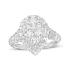 Thumbnail Image 1 of 1-1/2 CT. T.W. Pear-Shaped Multi-Diamond Frame Split Shank Engagement Ring in 14K White Gold (I/I2)