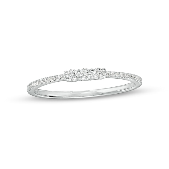 1/6 CT. T.w. Diamond Trio Stackable Band in 10K White Gold